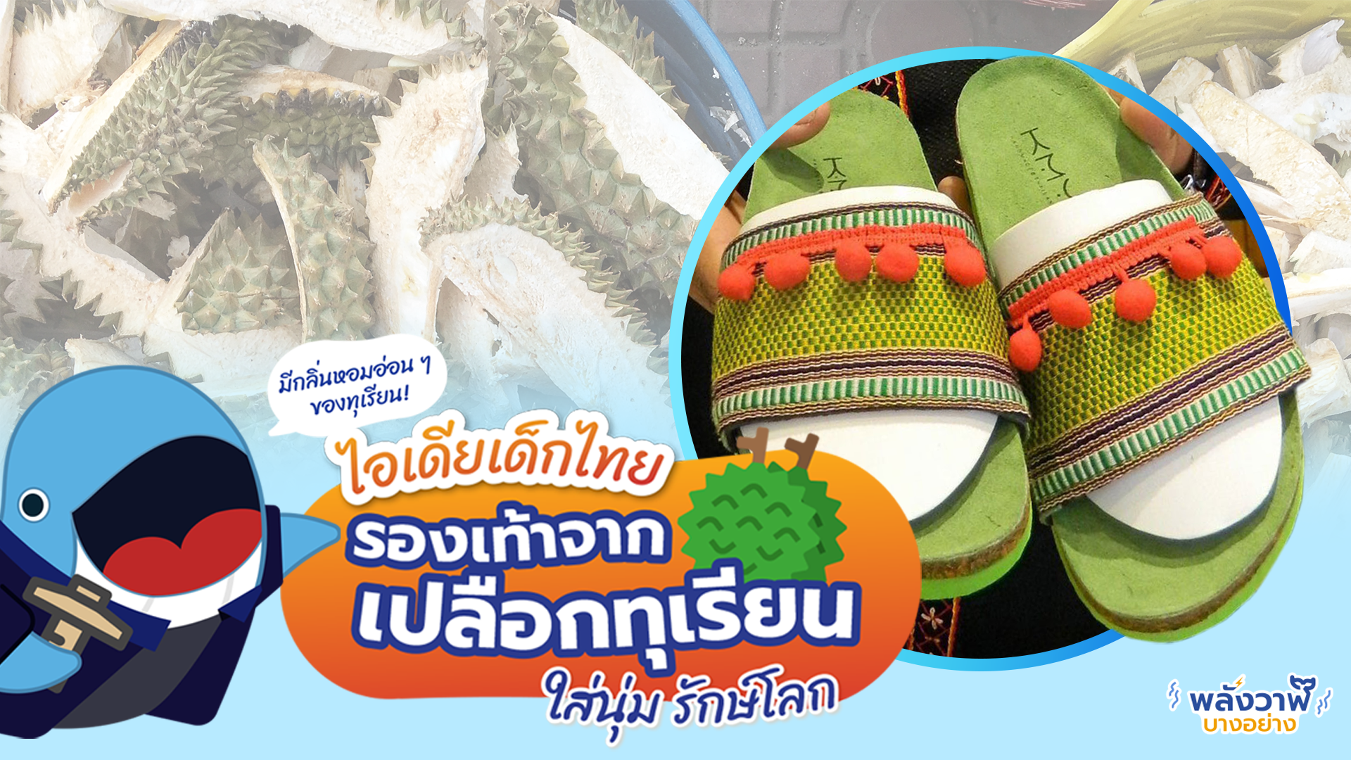 ไอเดียเด็กไทย &ldquo;รองเท้าจากเปลือกทุเรียน&rdquo; ใส่นุ่ม รักษ์โลก, Whale Energy Station