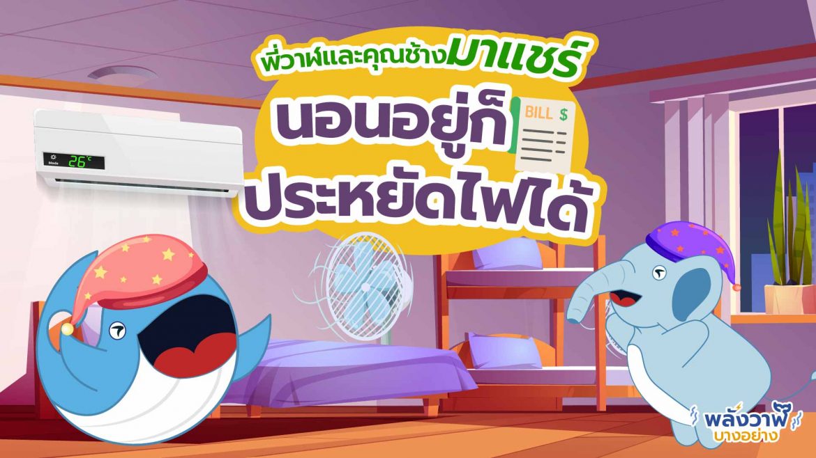 พี่วาฬและคุณช้างมาแชร์ นอนอยู่ก็ประหยัดไฟได้