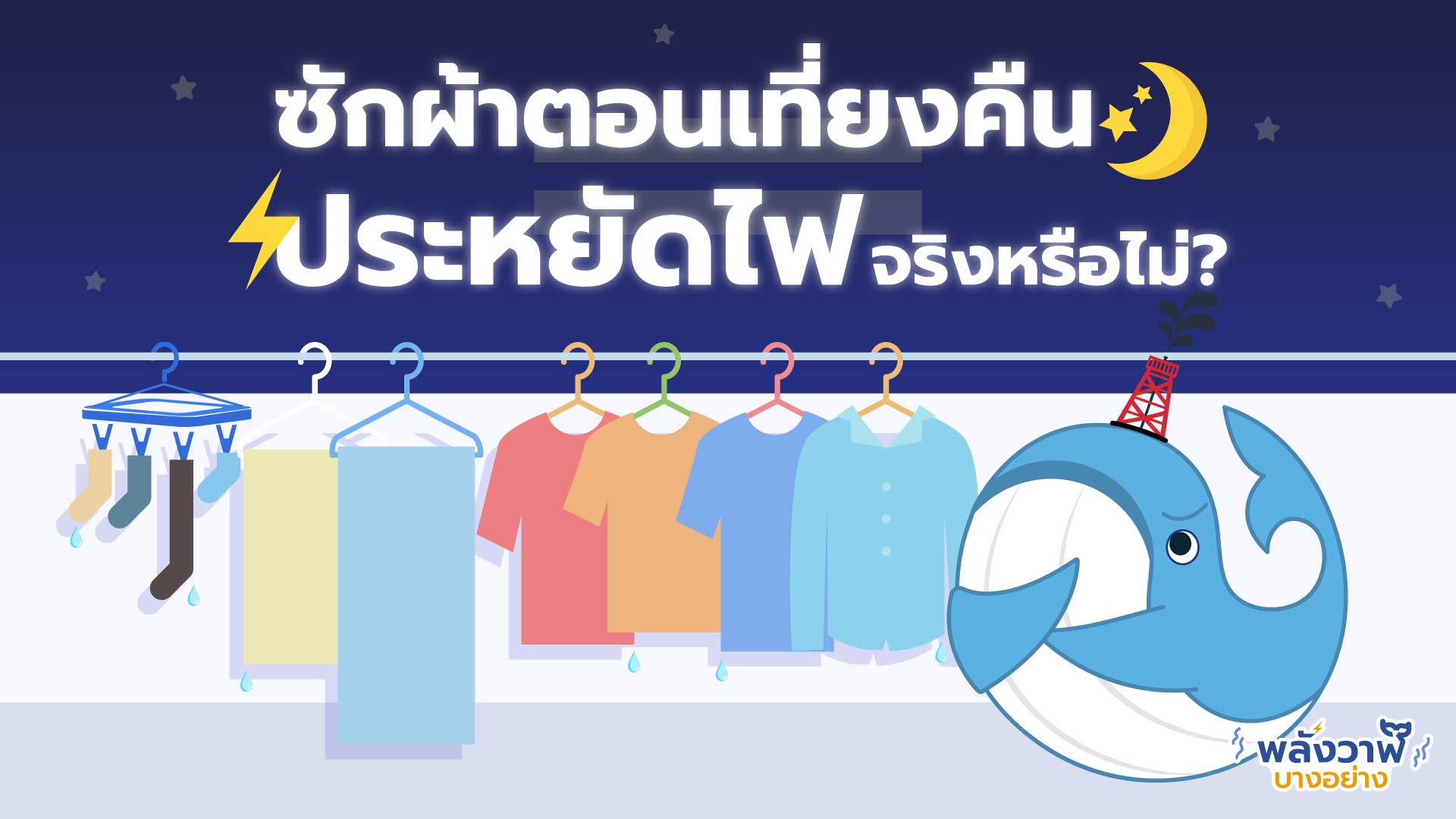 ซักผ้าตอนเที่ยงคืน ประหยัดไฟ จริงหรือไม่?, Whale Energy Station