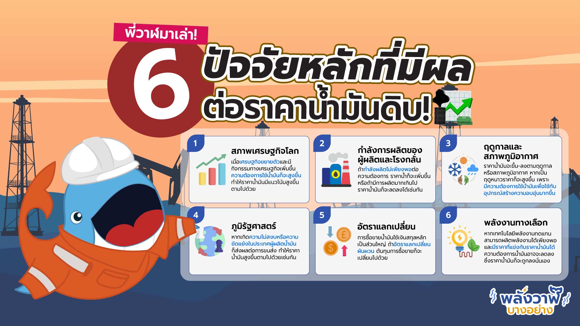 พี่วาฬมาเล่า 6 ปัจจัยหลักที่มีผลต่อราคาน้ำมันดิบ!, Whale Energy Station