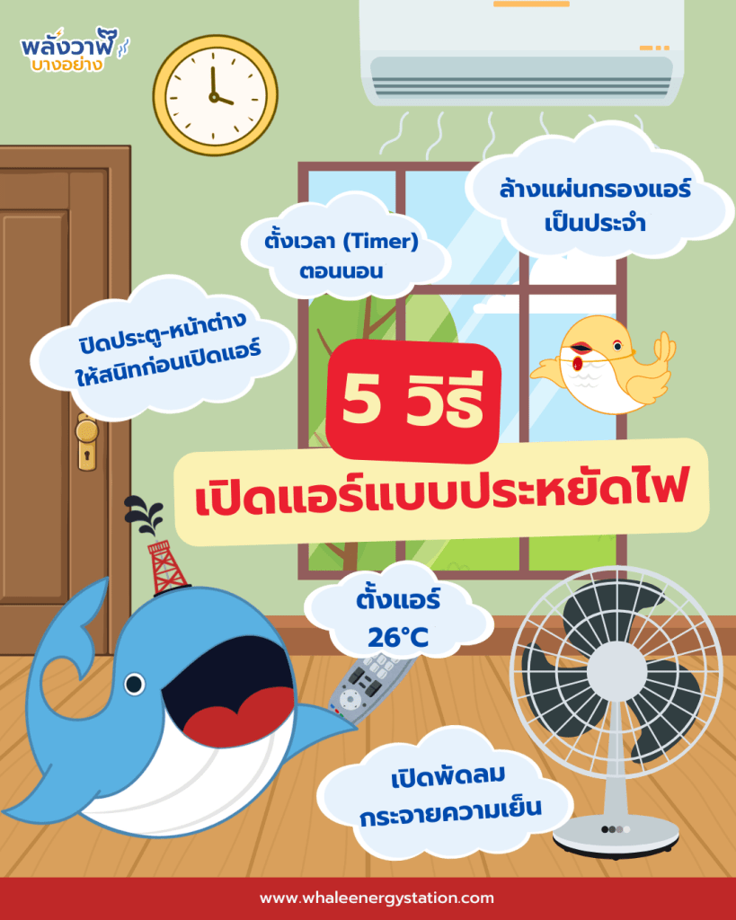 5 วิธีเปิดแอร์ แบบประหยัดไฟ, Whale Energy Station
