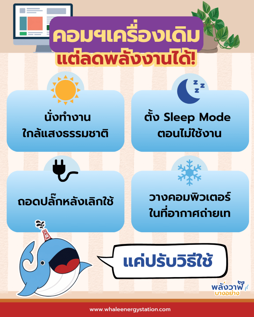 คอมฯ เครื่องเดิม…แต่ลดพลังงานได้! แค่ปรับวิธีใช้, Whale Energy Station